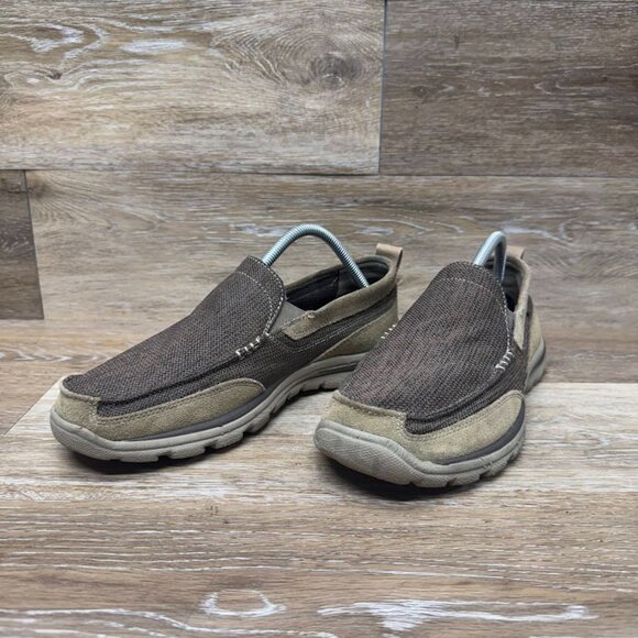 Skechers Other - Skechers Superior Milford Tan Suede/Soft Mesh Slip On Shoe Men's Size 9